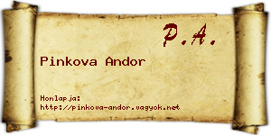 Pinkova Andor névjegykártya