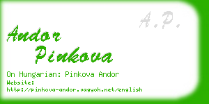 andor pinkova business card